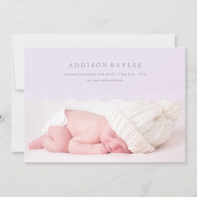 LILAC WAVES | BIRTH ANNOUNCEMENT (Front)