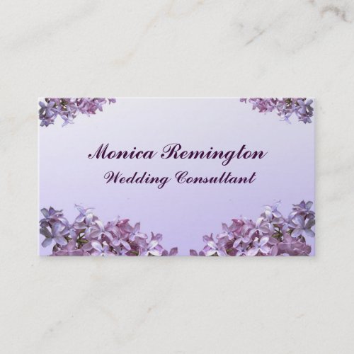 Lilac Wedding Consultant Business Card Template