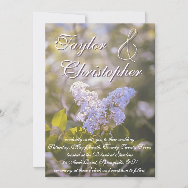 Lilac Wedding Invitation (Front)