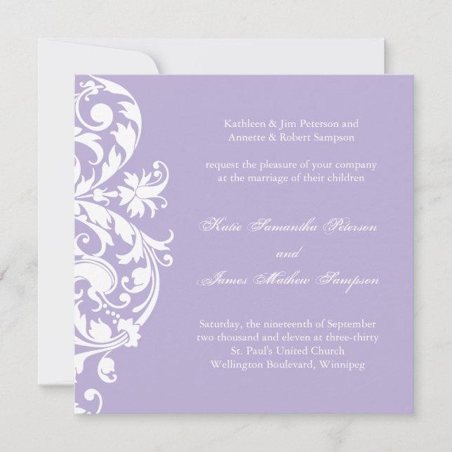 Lilac Wedding Invitation (Front)