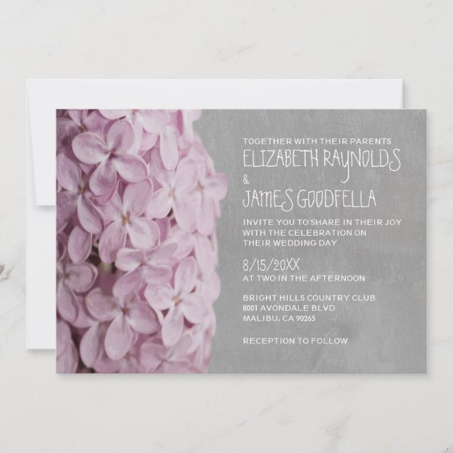 Lilac Wedding Invitations (Front)