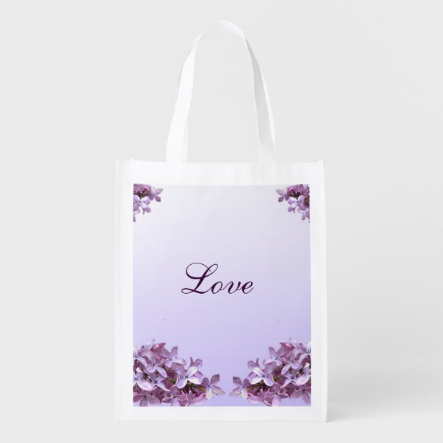 Lilac Wedding Love Reusable Tote (Front)
