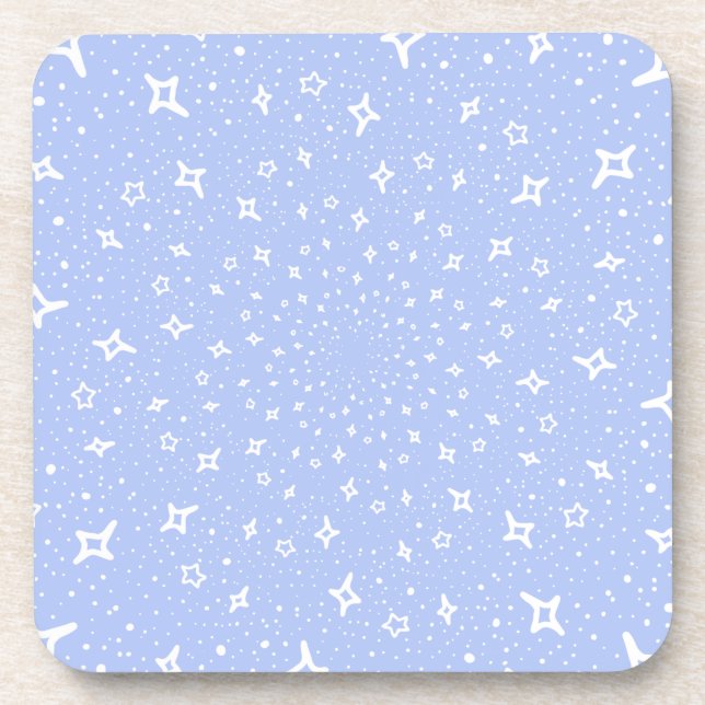 Lilac white stars cosmos universe astronomy purple beverage coaster (Front)