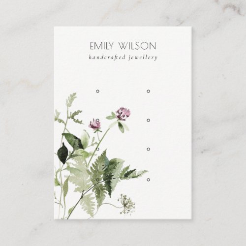 Lilac Wild Floral Bunch 4 Stud Earring Display Business Card