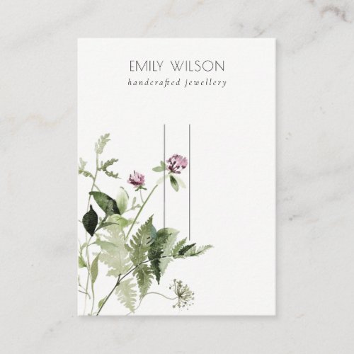 Lilac Wild Floral Fern Bunch Hairclips Pin Display Business Card