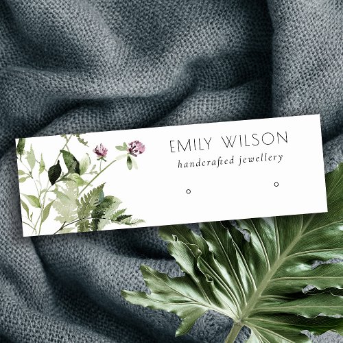  Lilac Wild Floral Fern Bunch Stud Earring Display Mini Business Card