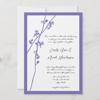 Lilac Wild Flower Branch Wedding Invites