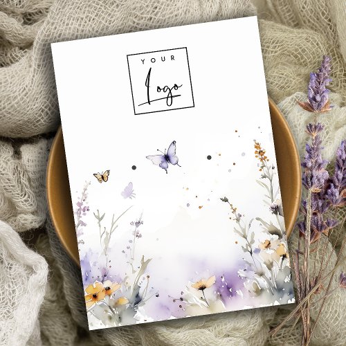 Lilac Wildflower Butterfly Earring Logo Display Business Card