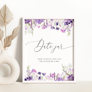Lilac wildflower date night ideas. Date jar Poster