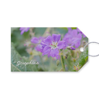 Lilac Wildflower Photo Geranium Botanical Flower Gift Tags