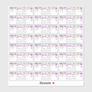 Lilac wildflowers guests address label