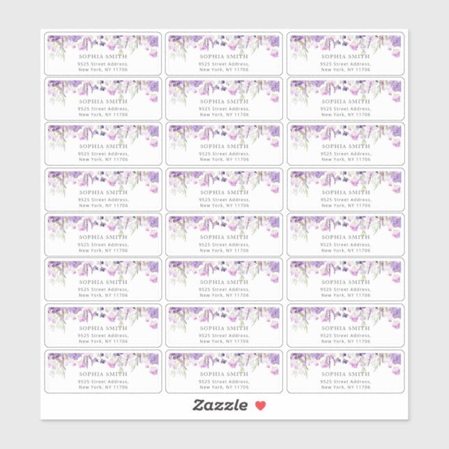 Lilac wildflowers guests address label (Sheet)