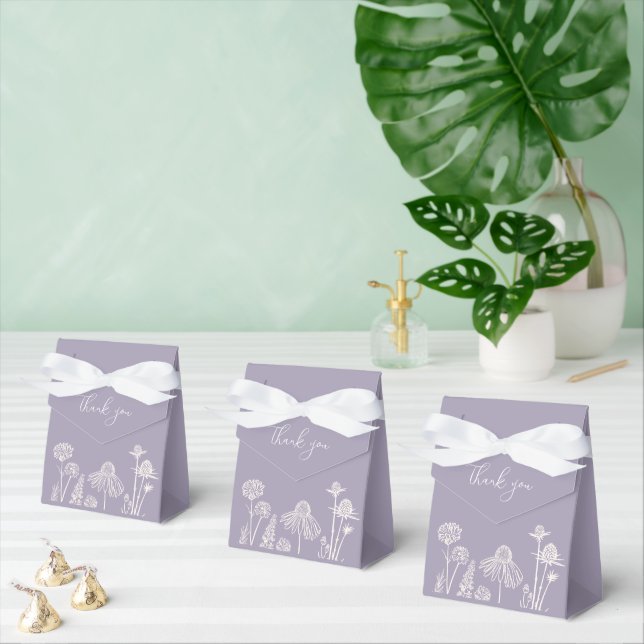 Lilac Wildflowers Thank You  Favor Boxes (Multiple)
