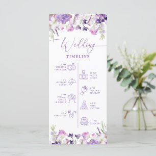 Lilac wildflowers wedding timeline program