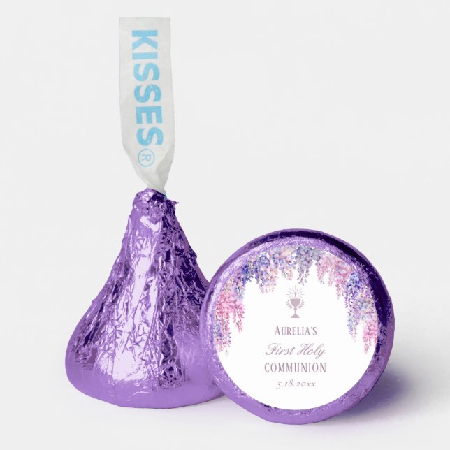 Lilac Wisteria Arch First Communion Hershey®'s Kisses® (Front)