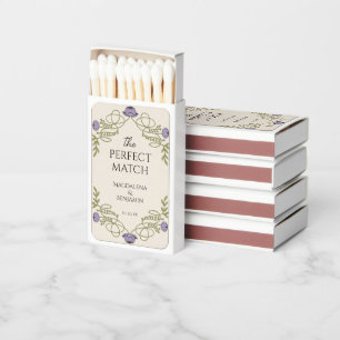 Lilac Wisteria Vintage Art Nouveau Floral Wedding Matchboxes