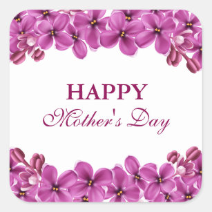 Lilac Wreath Happy Mothers Day Stickers