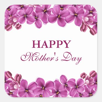 Lilac Wreath Happy Mothers Day Stickers by SpecialOccasionCards at Zazzle