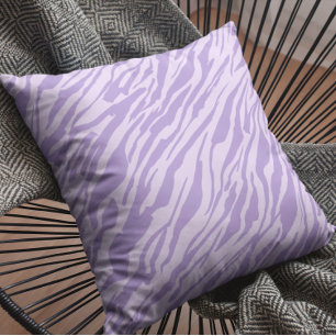 Lilac Zebra Pattern Throw Pillow