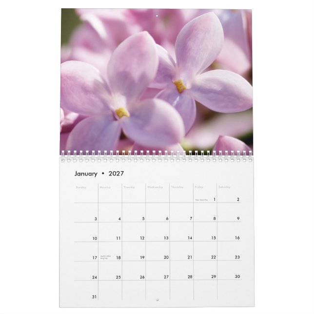 Lilacs 2015 (12 month) calendar (Jan 2027)