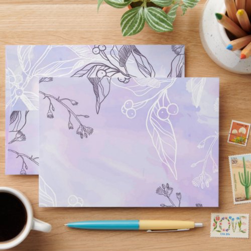 Lilacs and Bluebirds Envelope