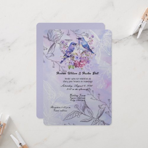 Lilacs and Bluebirds Invitation