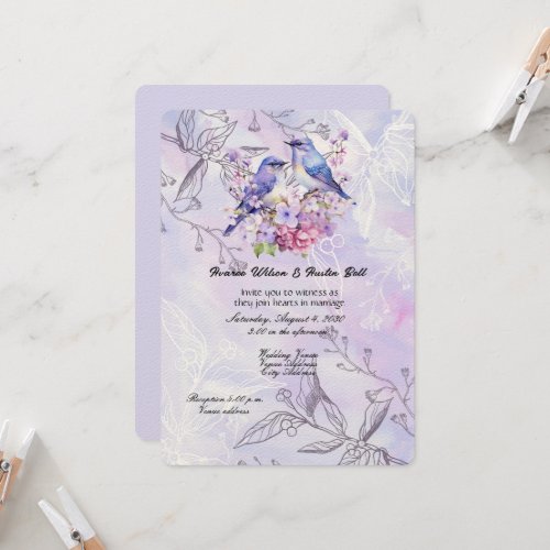 Lilacs and Bluebirds Invitation