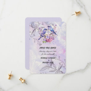 Lilacs and Bluebirds Save The Date