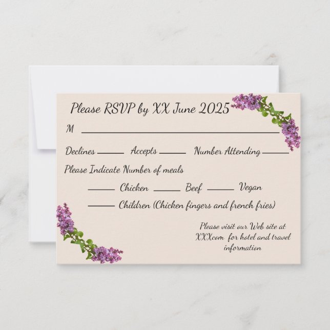 Lilacs and Cream Response Card_2 (Front)