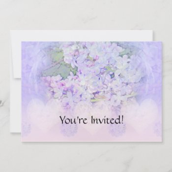 Lilacs And Hearts Invitation by profilesincolor at Zazzle