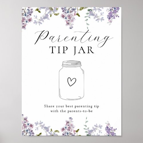 Lilacs and Lavender Parenting Tip Jar  Poster