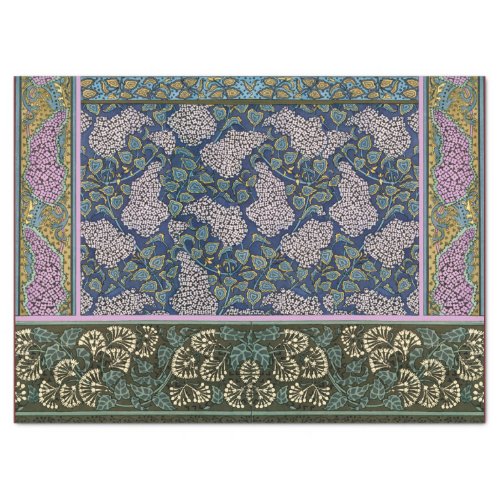 LILACS AND LEAVES Art Nouveau Floral Tissue Paper