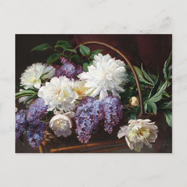 Lilacs and peonies Floral Art Postcard (Front)