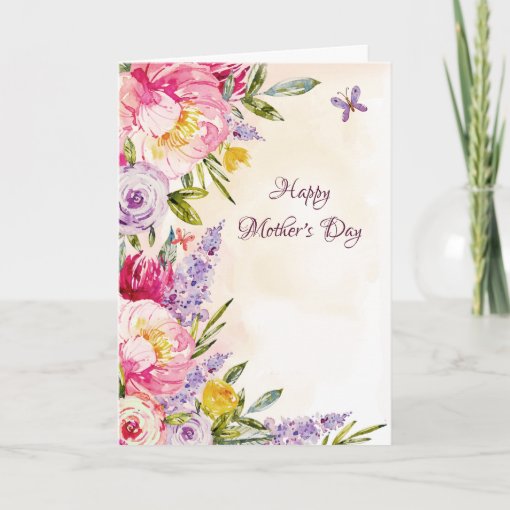 Lilacs And Peonies Floral Mothers Day Photo Card Zazzle