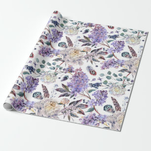 Lilacs And Peonies Flowers Wrapping Paper