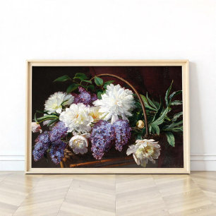 Lilacs and peonies poster