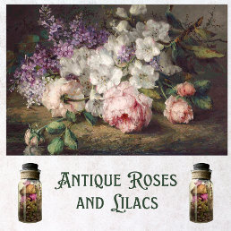 LILACS AND ROSES ANTIQUE FLORAL TISSUE PAPER