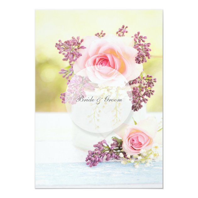 Lilacs And Roses Vintage Wedding Directions Card