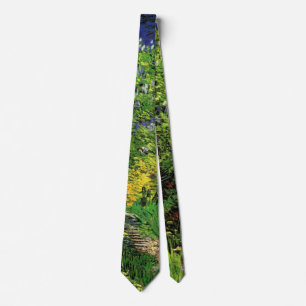 Lilacs by Vincent van Gogh, Vintage Garden Flowers Tie
