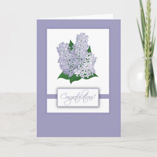 Lilacs Congratulations Card (Front)