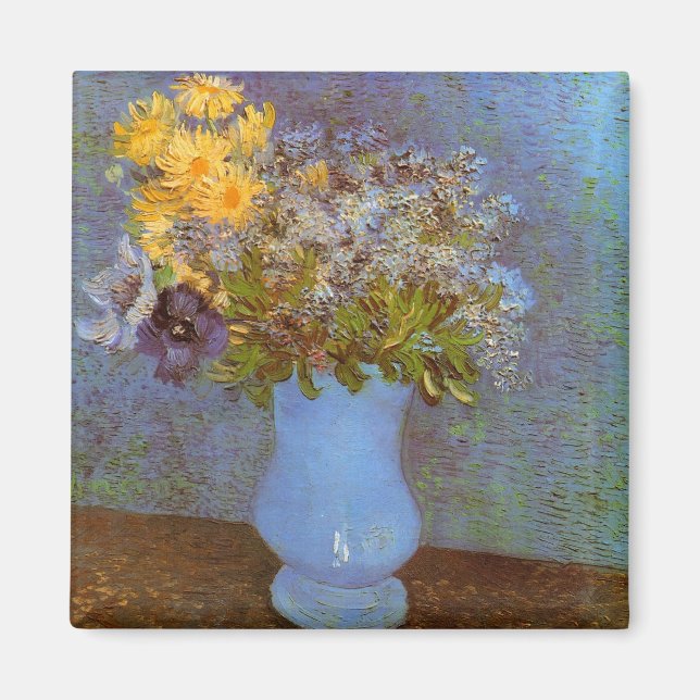 Lilacs Daisies & Anemones Van Gogh Fine Art Magnet (Front)