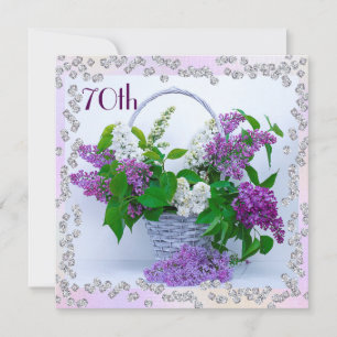 Lilacs & Diamonds 70th Birthday Invitation