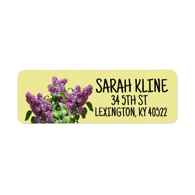 LILACS FLOWERS RETURN ADDRESS LABELS (Front)