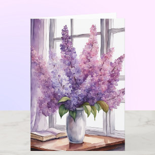 Lilacs for Mother's Day Personalized Watercolor Card