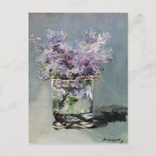 Lilacs in a Glass by Edouard Manet Postcard (Front)