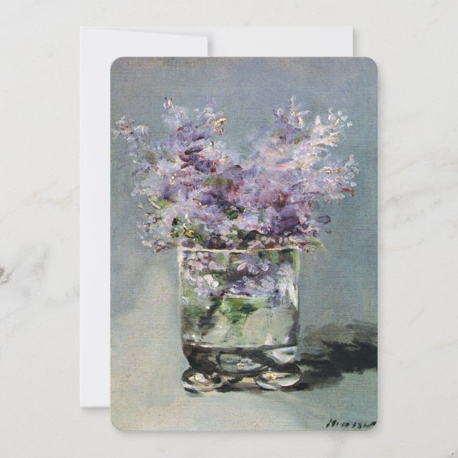 Lilacs in a Glass by Manet Bridal Shower Invitation (Front)