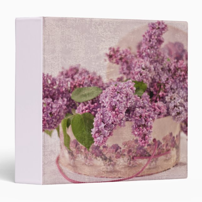 Lilacs In A Victorian Hat Box 3 Ring Binder (Front/Spine)