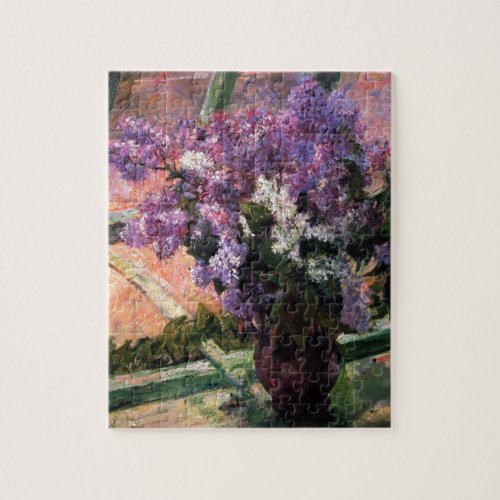 Lilacs in a Window by Mary Cassatt Jigsaw Puzzle