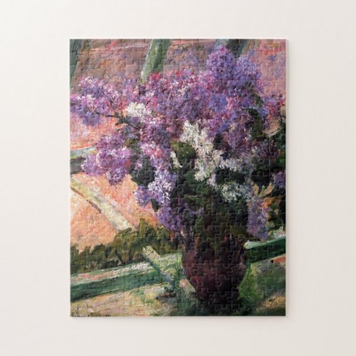 Lilacs in a Window by Mary Cassatt Jigsaw Puzzle