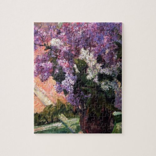 Lilacs in a Window by Mary Cassatt Jigsaw Puzzle